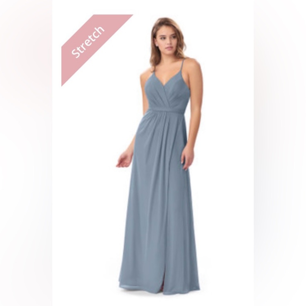 Azazie Blue High-Slit Maxi Dress for Bridesmaid
